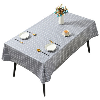 Simple plaid pvc anti-fouling and oil-proof dining tablecloth Simple plaid pvc anti-fouling and oil-proof dining tablecloth