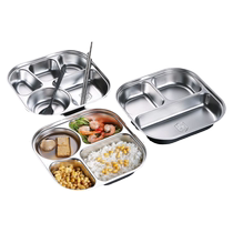 Multi-meal kit 304 food grade stainless steel dinner plate compartment with cover adult trig staff meal kit student lunch box