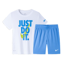 (Self-operated) NIKE Nike childrens clothing summer short-sleeved short-sleeved two-piece set boys quick-drying sports suit casual wear