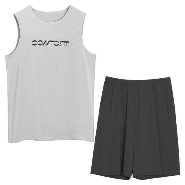 Red bean 100% pure cotton men and women vest shorts set