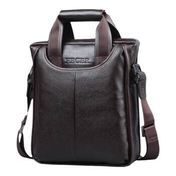 Top-layer cowhide brown stylish handbag