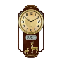 Nouvelle horloge chinoise Salle de séjour Accueil avec calendrier Jean Fashion Hanging Wall New Atmospheric Clock Table Free of Punch Hanging Watch