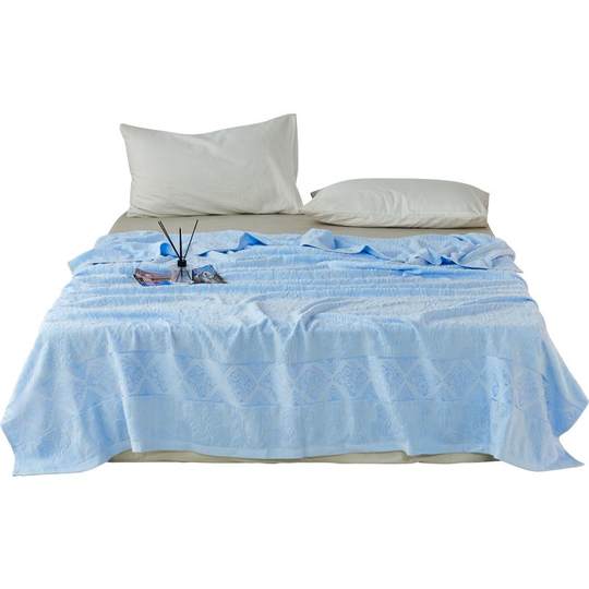 恒源祥纯棉老式毛巾被成人夏季盖毯全棉毛巾毯子单人空调被薄毛毯