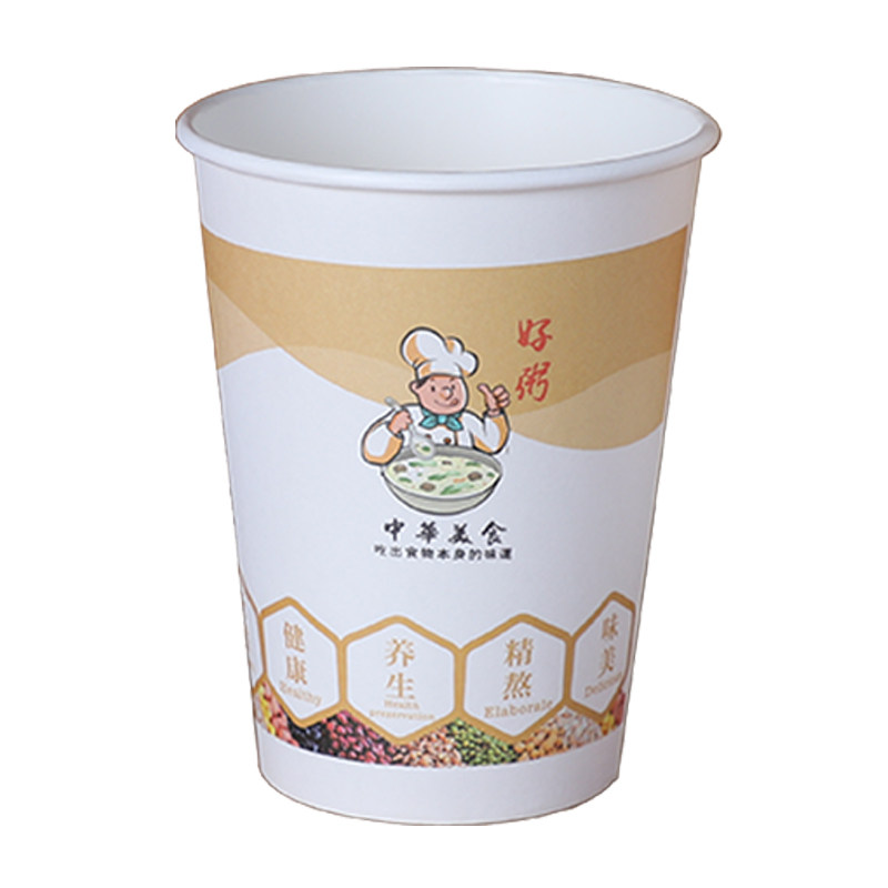 Leakage bag compensation thickened disposable porridge cup with lid and straw
