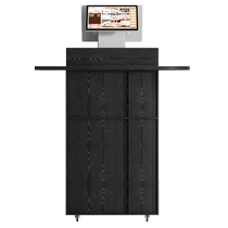 Zhongjiangfang restaurant guidance desk black wood grain shopping guide desk store entrance welcome desk with wheels mobile information desk