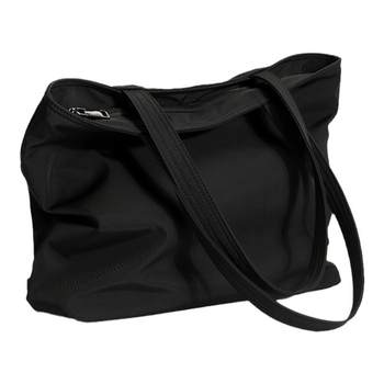 ຖົງສໍາລັບແມ່ຍິງ Oxford cloth tote bag waterproof nylon bag black big bag zipper canvas bag large capacity commuter bag