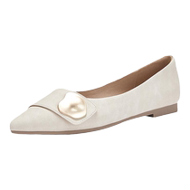 Daphne pointed toe single shoes for women 2024 new spring and summer French metal buckle flat evening shoes OL shallow mouth single shoes for women