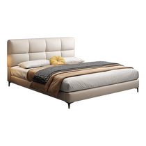 (Lieer Baby Live Room) Dipu Leather Bed Modern Simple First-layer Cowhide Master Bedroom Soft Covered Leather Art Bed
