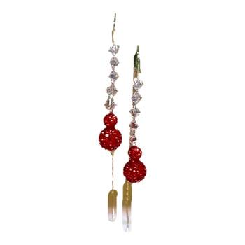 2024 new trendy red gourd tassel ear wire