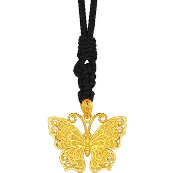Chao acer heirloom butterfly necklace pure gold chain gold chain ancient filigree hollow pendant gift pricing