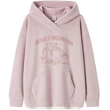 Semir snoopy series fake two-piece fleece sweatshirt for women