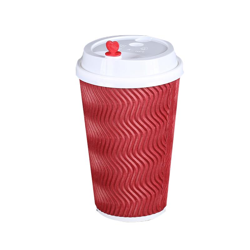 Disposable milk tea double-layer coffee paper cup with lid