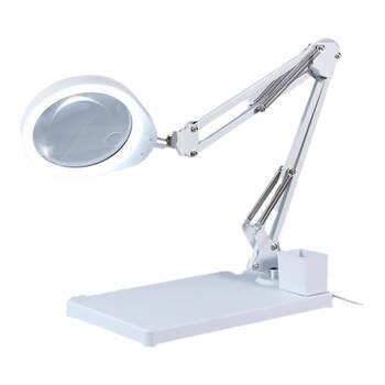 Pdok Desktop Magnifying Glass with Light for Electronic Repair, High-Definition Glass Lens Magnifier, Jewelry Appraisal, Welding, Textile Repair, Optical Magnification 30X 40X Work Desk Lamp Pd127