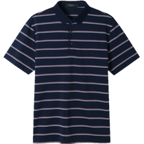 (Containing mulberry silk) Youngor summer mens short-sleeved cool POLO shirt business casual striped short-sleeved T-shirt