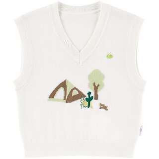 Cotton era boys vest vest spring and autumn 2025 new long staple cotton knitted bottoming vest girls sweater