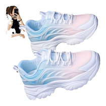 Thick-soled fashionable dad shoes for women 2024 spring and summer new Korean version versatile sports shoes casual heightening white shoes for women