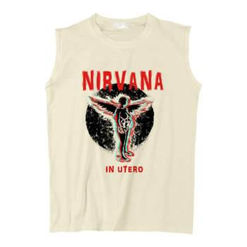 ເປື້ອນ nirvana-in-utero band grunge punk summer waistcoat round neck ເສື້ອກັນຝົນອາເມລິກາ