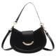 Fashionable simple shoulder bag solid color crossbody bag saddle bag