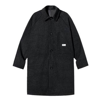 PSO ແບຣນ raglan sleeve single-breasted woolen coat men's mid-length windbreaker winter coat woolen coat