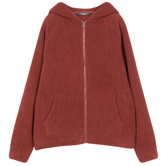 2025冬季双面绒加厚加绒宽松胖MM中年妈妈长袖摇粒绒拉链连帽外套