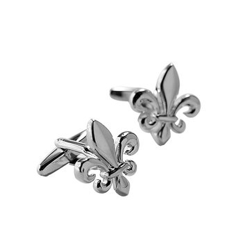 Simple and versatile alloy bright silver french cufflinks gift box