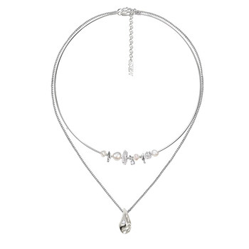 Masw original broken silver freshwater pearl necklace