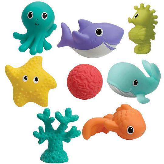 infantino美国婴蒂诺婴幼儿宝宝洗澡海洋百变动物戏水玩具套装