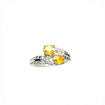 Natural yellow sapphire women's ring s925 silver niche design