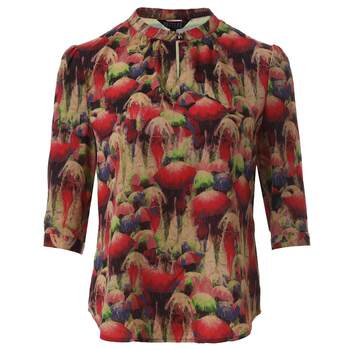 Beteru Genuine Fashion Three-Quarter Sleeve Top for Women, New Printed Summer Chiffon T-Shirt for Mothers, Small Shirt Yj