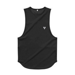 Pure color cotton sports vest men's breathable training without sleeve muscle men run vest slimming elastic fitness summer