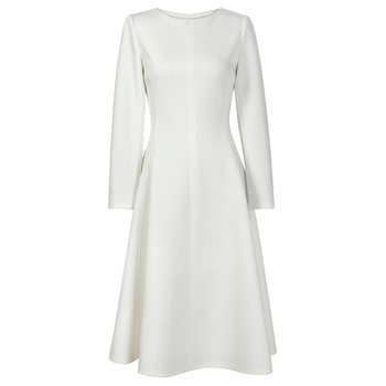 Stunning 2026 spring high-end ສີຂາວ square neck french over-the-knee long-swing swing dress fashionable dress ສໍາລັບແມ່ຍິງ