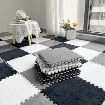 Spliced ​​carpet bedroom full ins bedside blanket girl's room foam floor mat stain-resistant living room large area 60*60