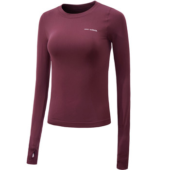 Lan pattern new round neck slim fit sports long sleeves for women