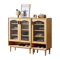 Original element solid wood shoe cabinet home door locker Nordic oak living room large capacity entrance cabinet H7091