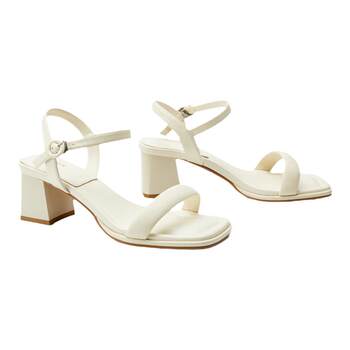 One-length open-toed thick heel sandals wang xiaodu