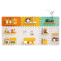 Perforated board storage rack custom punch-free wall hanging metal study desk bookshelf desktop wall partition punched board