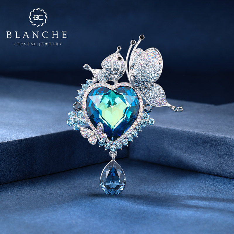 Good fortune arrives with a spinning snowflake high-end brooch, luxurious men's corsage pin, elegant women's teacher's day gift.