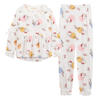 Confinement clothes pure cotton spring and summer thin postpartum breastfeeding pajamas ພາກຮຽນ spring ແລະດູໃບໄມ້ລົ່ນເດືອນກັນຍາ 7 ແມ່ 8 sweat-absorbent ແລະ breathable