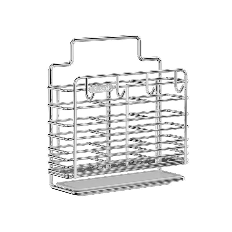 High-quality stainless steel chopstick barrel wall-mounted storage box chopstick basket kitchen chopstick cage household quick spoon storage rack