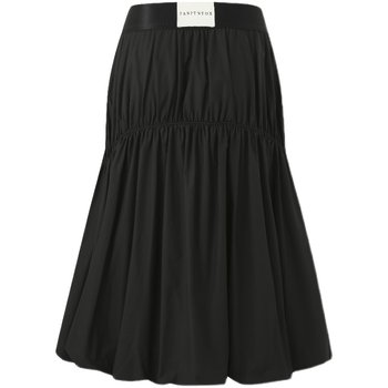 Fanptntox skirt ແມ່ຍິງ summer ໃຫມ່ elastic waist slimming tutu skirt ແຂງສີ a line ກາງ-length skirt trendy