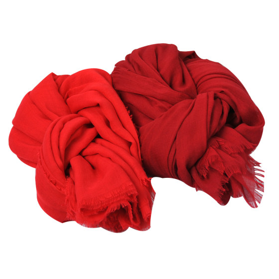 Desert travel sun protection shawl solid color cotton and linen scarf red