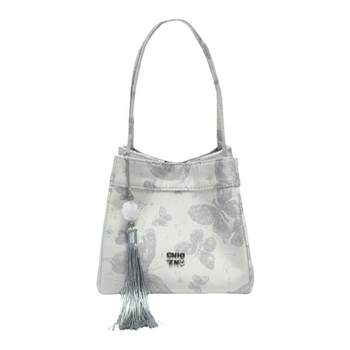 Nanfeng Chio2nd Light Feather Silver Butterfly Bucket Bag Women's 2024 New Commuting Handbag Single Shoulder Crossbody Bag