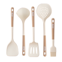 Silicone Pan Shovel Non-stick Pan Special Stir-fry Turner Leakage Soup Spoon Domestic Food Grade High Temperature Resistant Kitchenware Suit 1154