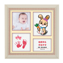 Auspicious boy bunny birth gift customized zodiac fetal hair painting infant souvenir playing dollar rabbit 2023