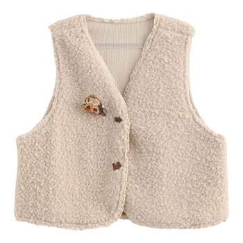 Mori girl tribe versatile retro style reversible design loose vest women 2025 new fashion suit winter