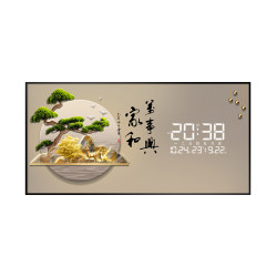 Living Room and Bedroom Decorative Painting, Perpetual Calendar Electronic Clock, Sofa and Dining Room Background Wall Clock, Modern Light Luxury Creative Clock