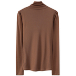 丹语新款高领网纱打底衫女长袖沙体上衣蕾丝沙t恤大码纱衣秋冬款