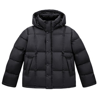 【95%进口鸭绒】太平鸟男装 连帽羽绒服冬面包服防寒短款排骨外套