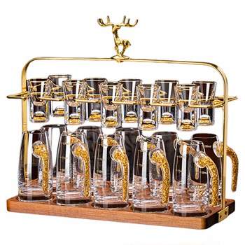Jinshan gold foil white wine glass and wine dispenser set high-end