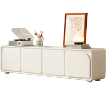 Genji Muyu all solid wood TV cabinet small apartment living room home cream style floor cabinet plus height white TV cabinet
